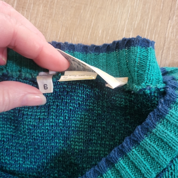 Y2K Vivanti Teal Patterned Sweater Size 6 - Picture 3 of 7